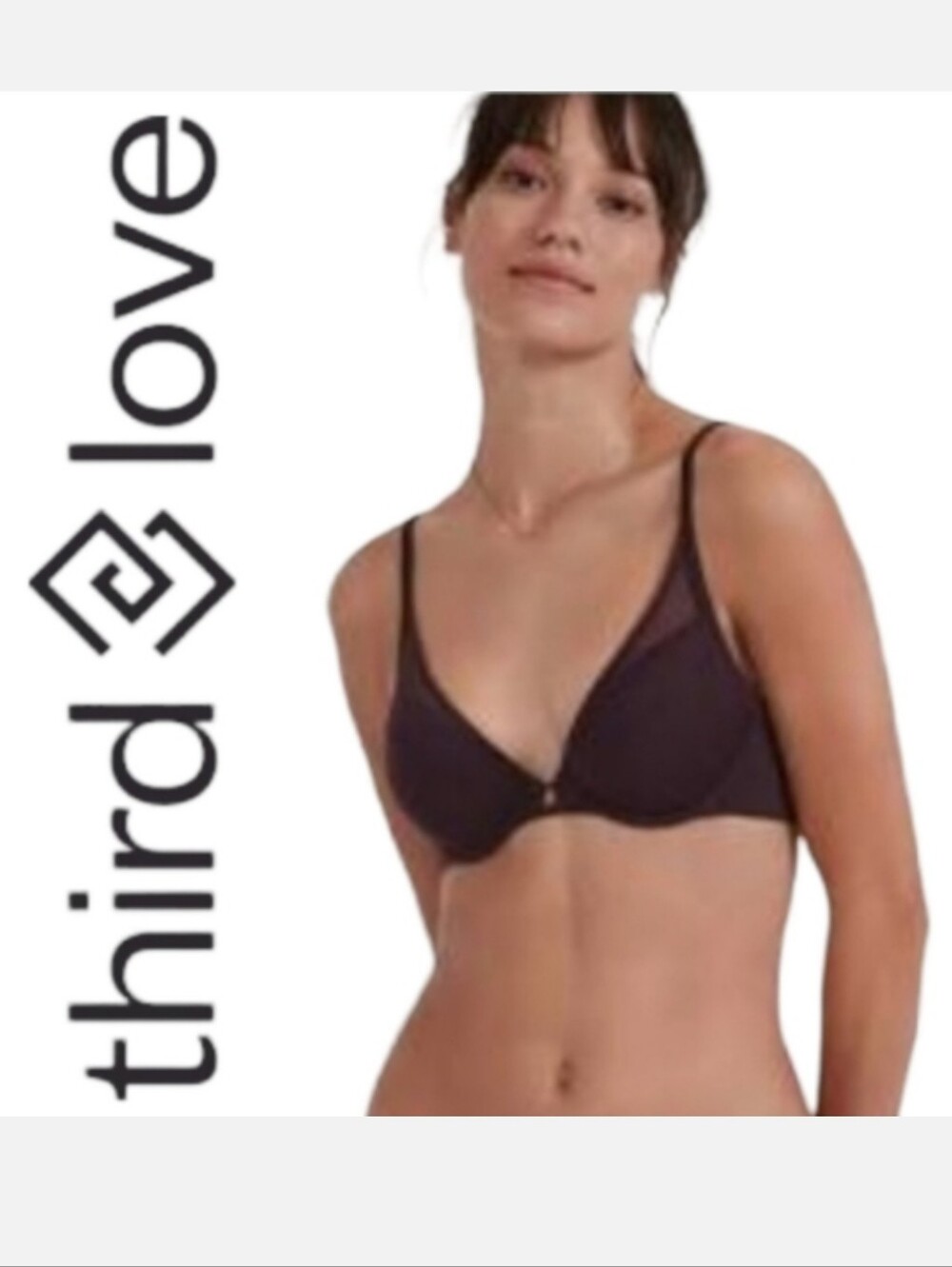 ThirdLove Geo Lace Plunge Bra Black 32F